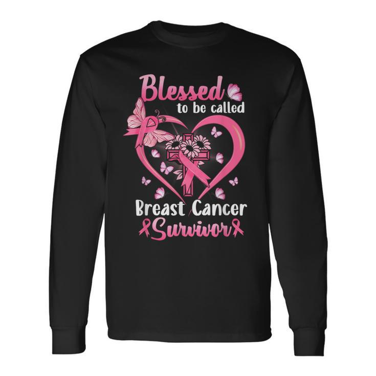 Blessed To Be Called Pink Women Heart Breast Cancer Survivor Long Sleeve T-Shirt Gifts ideas