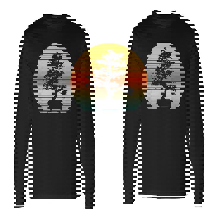 Bonsai Tree Vintage Japanese Bonsai Tree Sun Long Sleeve T-Shirt Gifts ideas