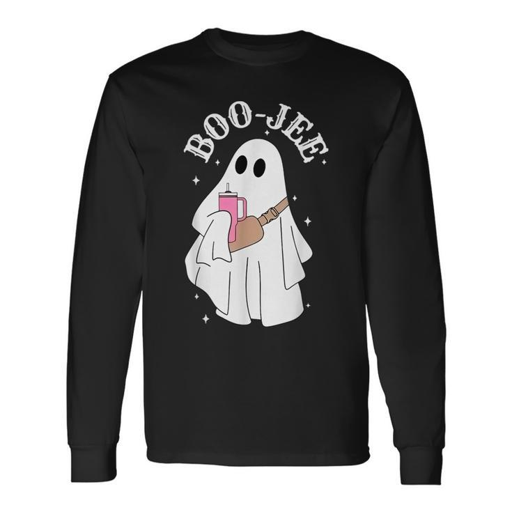 Boo-Jee Spooky Season Cute Ghost Halloween Costume Boujee Long Sleeve T-Shirt