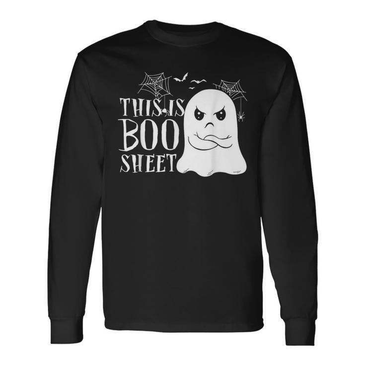 This Is Boo Sheet Ghost Retro Halloween Costume Long Sleeve T-Shirt