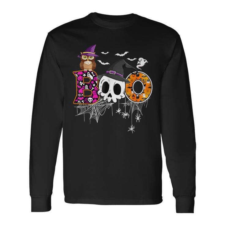 Boo Skull Own Witch's Hat And Ghost Halloween Costume Long Sleeve T-Shirt