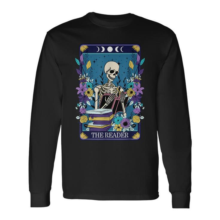 Book Lover Tarot Card The Reader Mystic Skeleton Tarot Long Sleeve T-Shirt T-Shirt