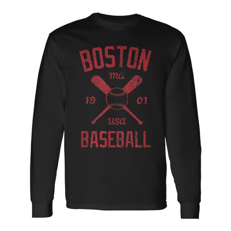 Boston Massachusetts Baseball Vintage Retro Sports Long Sleeve T-Shirt