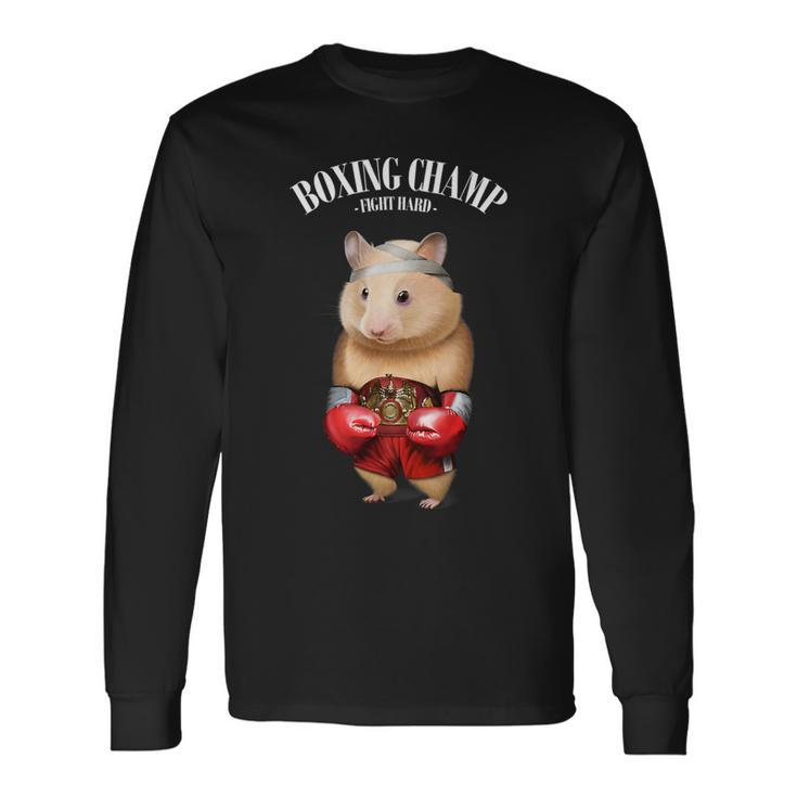 Boxing Champion Hamster Fighter Long Sleeve T-Shirt