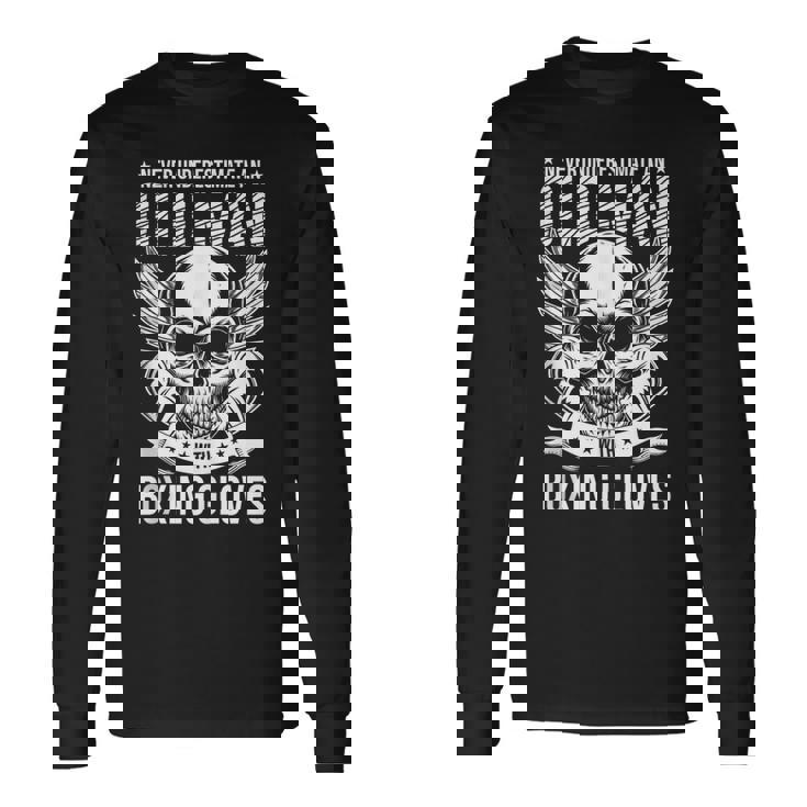 Boxing Never Underestimate An Old Man With Boxing Gloves Long Sleeve T-Shirt Gifts ideas