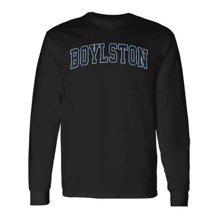 Boylston Massachusetts Ma Vintage Sports Navy Long Sleeve T-Shirt