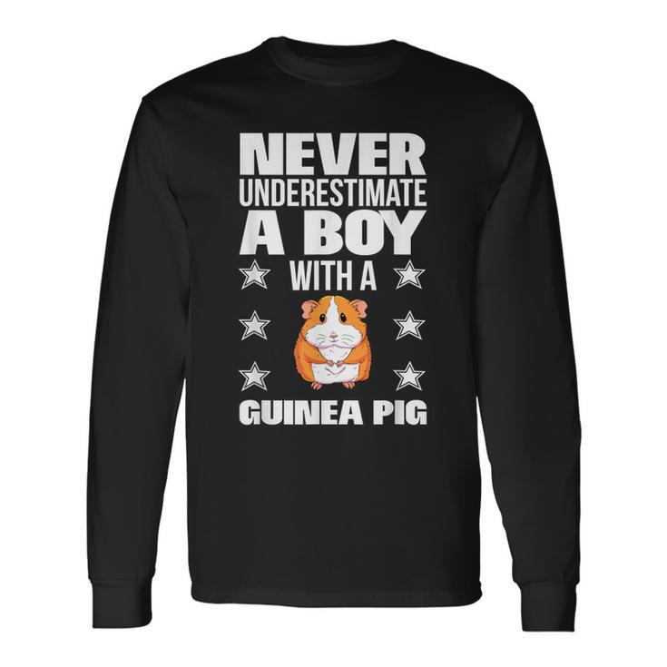 Boys Never Underestimate A Boy With A Guinea Pig Long Sleeve T-Shirt