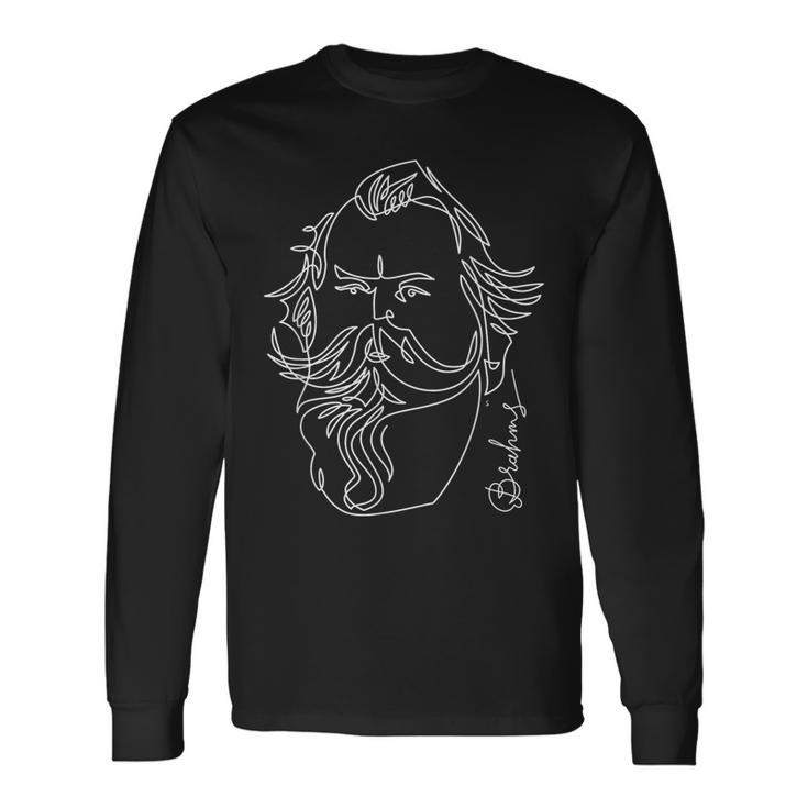 Brahms Great Composers Classical Portrait Long Sleeve T-Shirt
