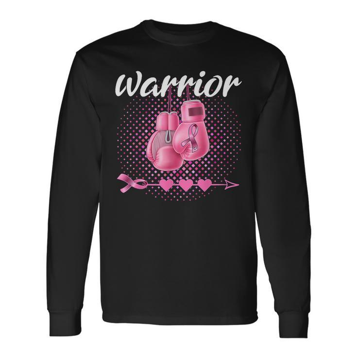Breast Cancer Awareness Pink Boxing Gloves Warrior Long Sleeve T-Shirt