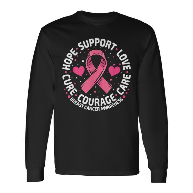 Breast Cancer Support Pink Ribbon Breast Cancer Awareness Long Sleeve Gifts ideas