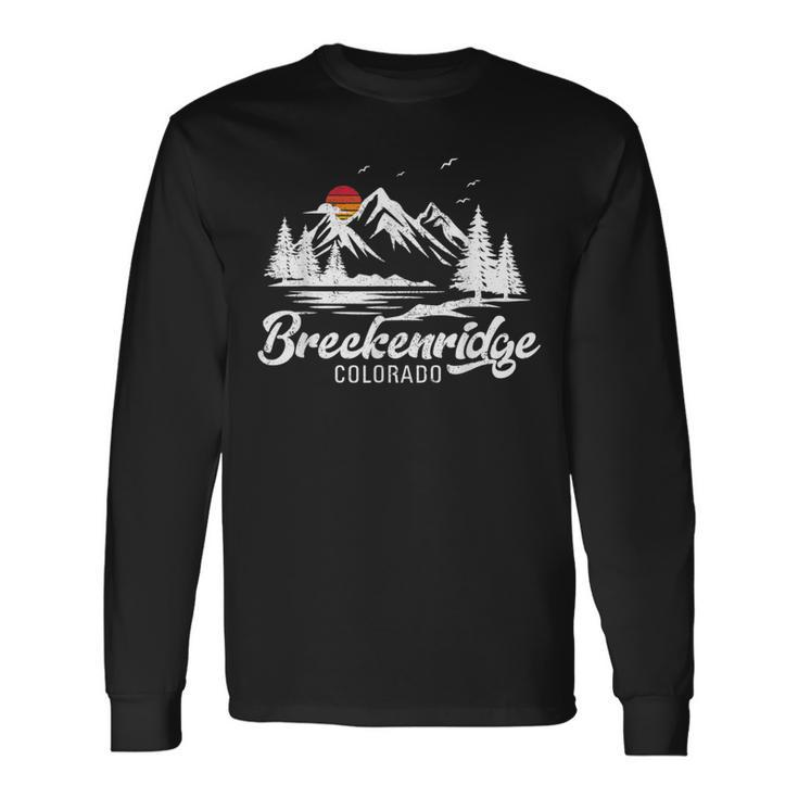 Breckenridge Colorado Vintage Mountain Landscape Long Sleeve T-Shirt