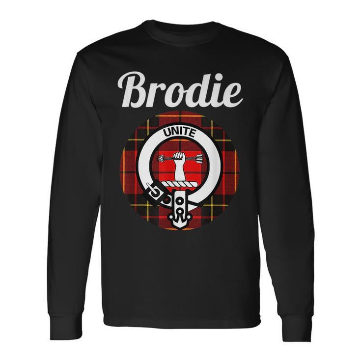 Brodie Clan Scottish Name Coat Of Arms Tartan Long Sleeve T-Shirt