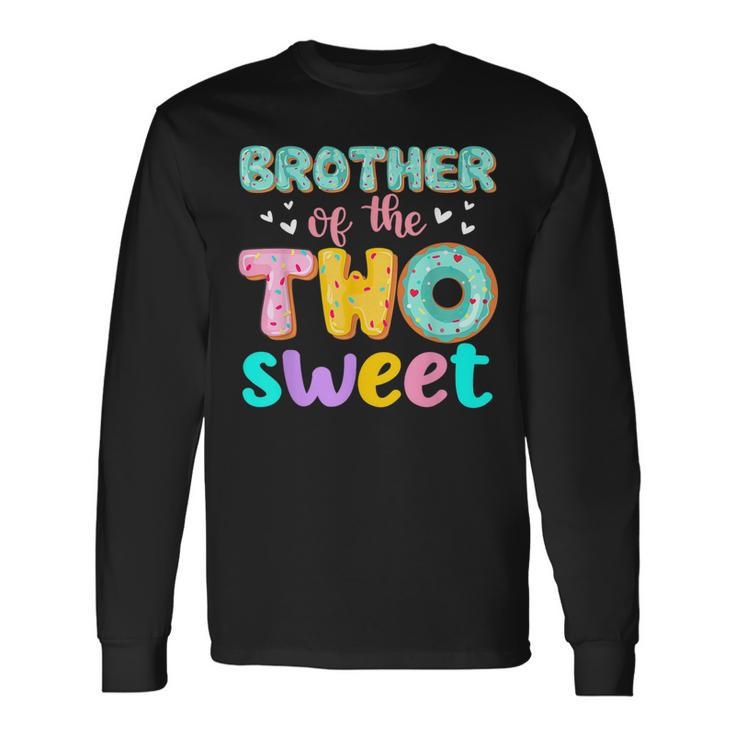 Brother Of The Two Sweet Donut Birthday Theme Girl Long Sleeve T-Shirt