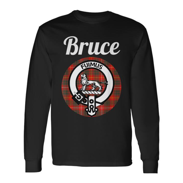 Bruce Clan Scottish Name Coat Of Arms Tartan Long Sleeve T-Shirt