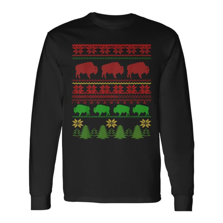 Buffalo Ugly Christmas Sweater Long Sleeve T-Shirt Gifts ideas