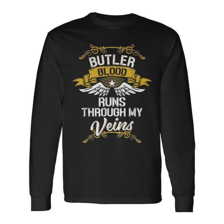 Butler Blood Runs Through My Veins Long Sleeve T-Shirt