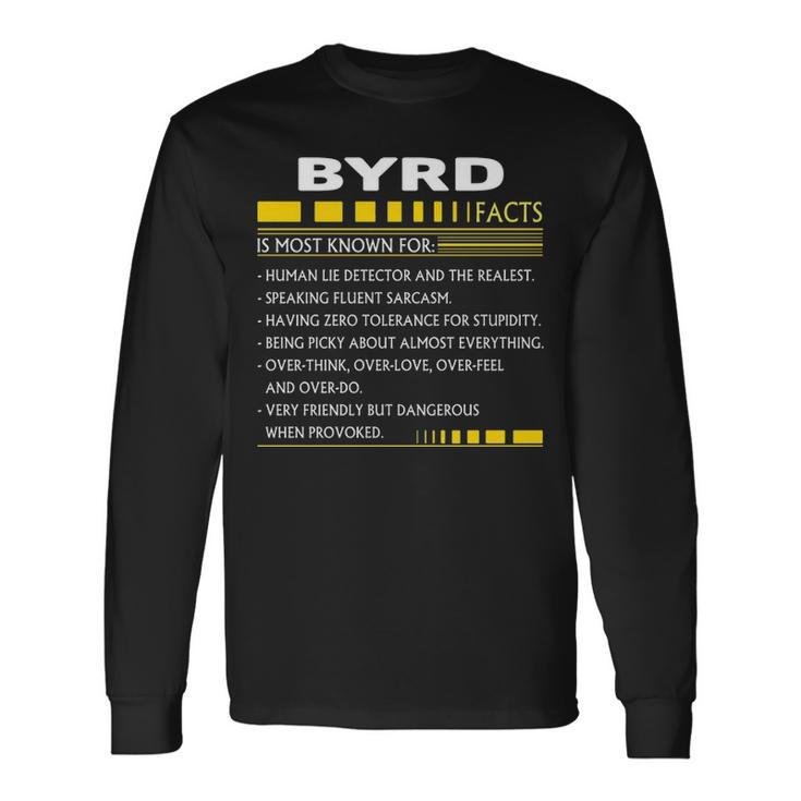 Byrd Name Byrd Facts Long Sleeve T-Shirt