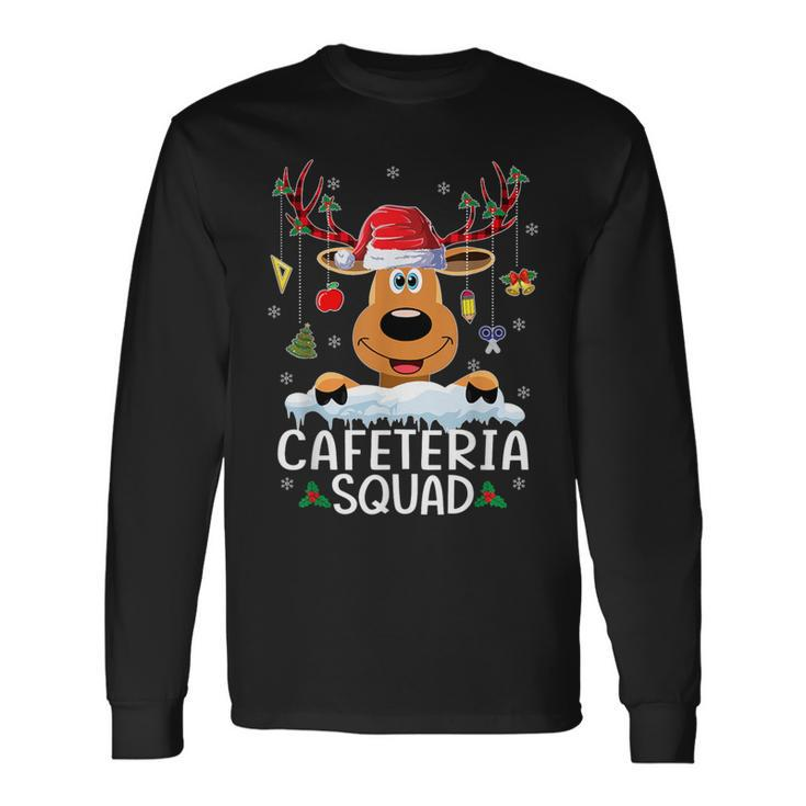 Cafeteria Squad Reindeer Santa Hat Christmas Family Long Sleeve T-Shirt Gifts ideas