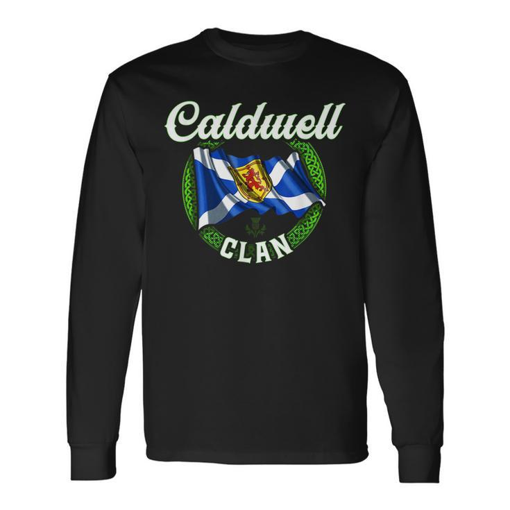 Caldwell Clan Scottish Last Name Scotland Flag Last Name Long Sleeve T-Shirt T-Shirt