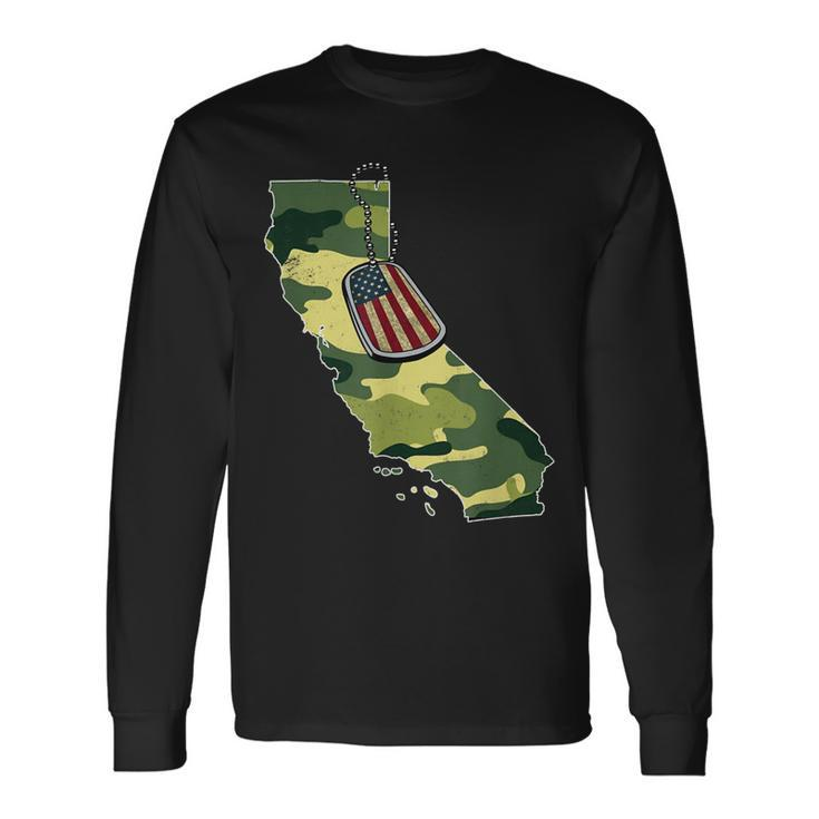 California Camouflage Veteran Pride Long Sleeve T-Shirt T-Shirt