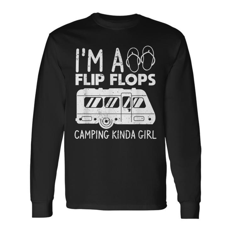 Camping Car Camp Idea For A Woman Camper Camping Long Sleeve T-Shirt
