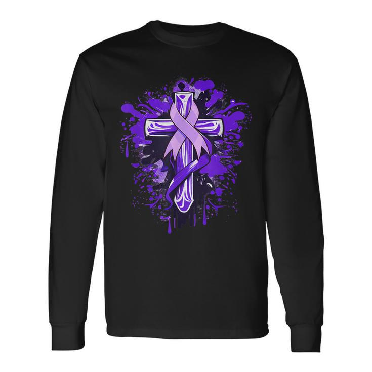 All Cancer Awareness Cross All Cancer Month Long Sleeve T-Shirt T-Shirt Gifts ideas
