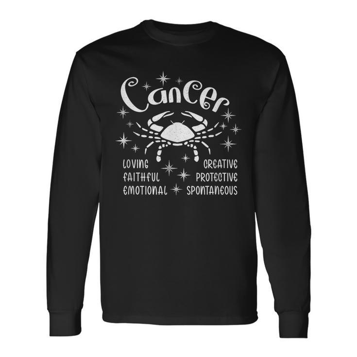Cancer Personality Traits – Cute Zodiac Astrology Long Sleeve T-Shirt