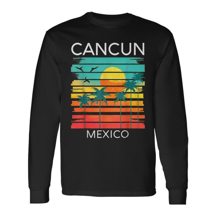 Cancun Mexico Retro Mexican Resort Vacation Summer Trip 2023 Long Sleeve T-Shirt T-Shirt