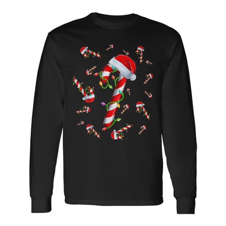 Candy Cane Merry And Bright Red And White Candy Christmas Long Sleeve T-Shirt
