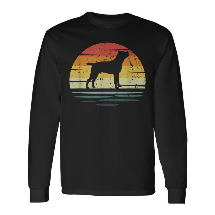 Cane Corso Dog Vintage Italian Mastiff Silhouette Sunset Long Sleeve T-Shirt T-Shirt