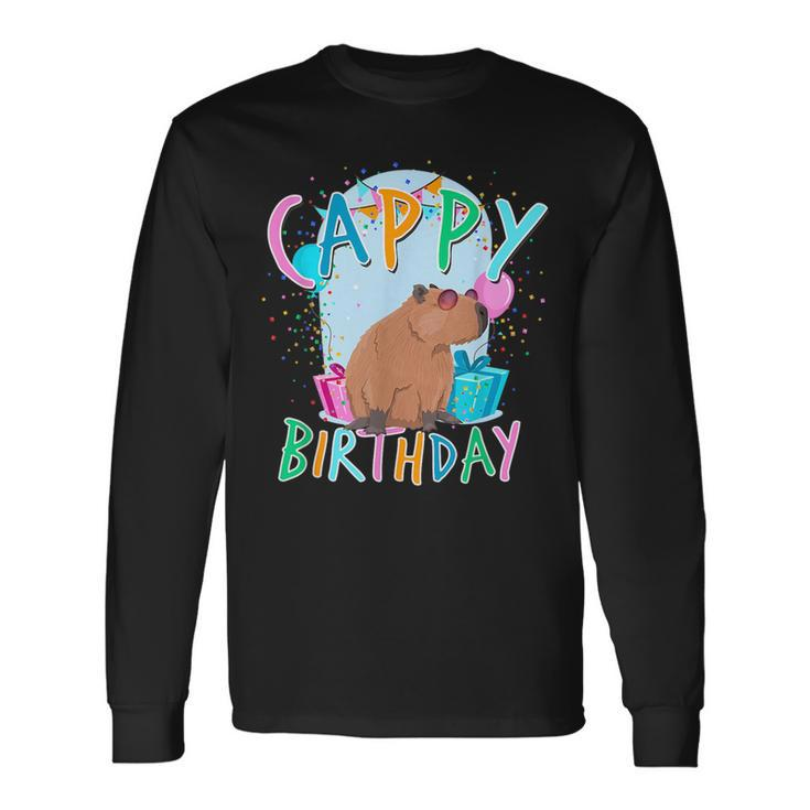 Capybara Birthday Party Capybaras For Girls And Boys For Capybara Lovers Long Sleeve T-Shirt