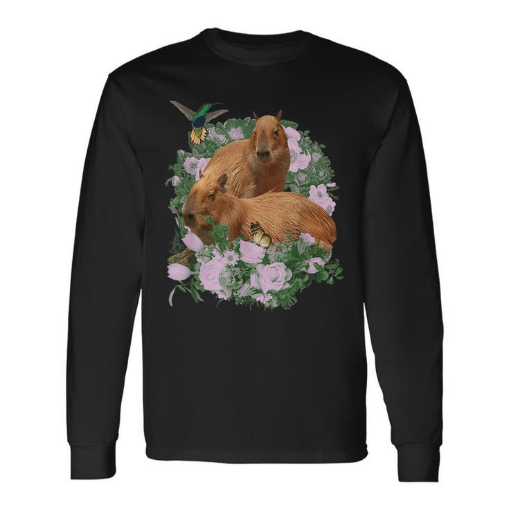 Capybara Lover Cute Capibara Rodent Animal Lover Long Sleeve T-Shirt