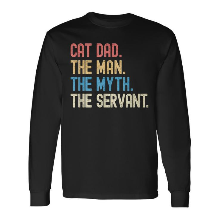 Cat Dad Fathers Day Vintage Ever Cat Lover Daddy Retro Long Sleeve T-Shirt T-Shirt
