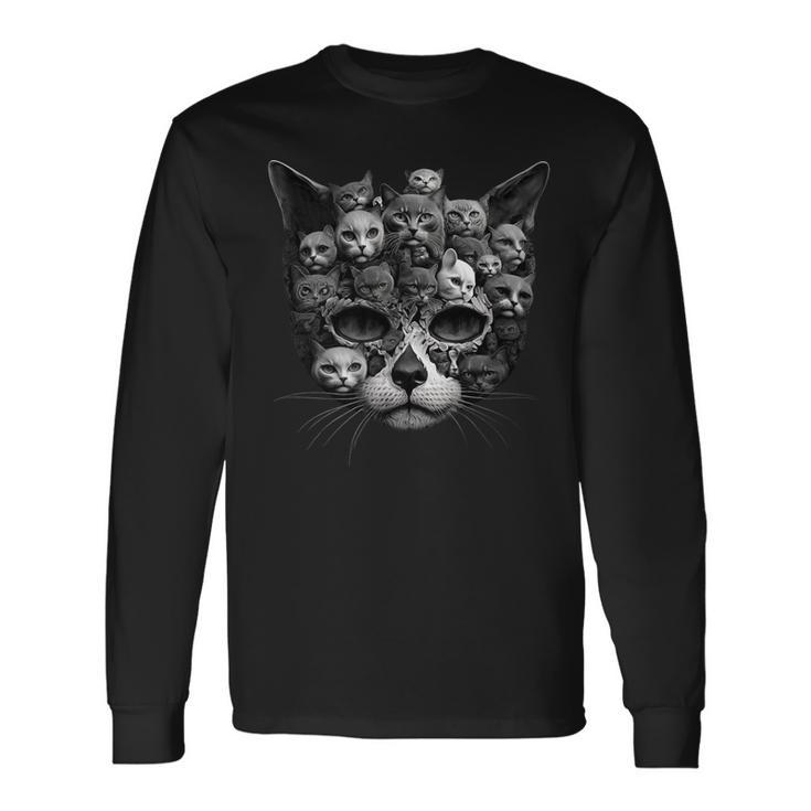 Cat Skull Halloween Costume Skull Cat Long Sleeve T-Shirt T-Shirt Gifts ideas