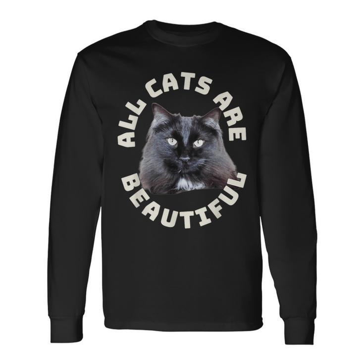 All Cats Are Beautiful Chantilly-Tiffany Cat Heartbeat Long Sleeve T-Shirt