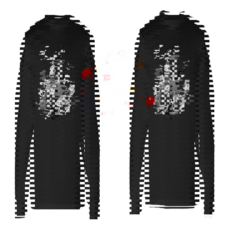 Cats In Horror Movie Costumes On Cat Condo Halloween Halloween Long Sleeve T-Shirt Gifts ideas