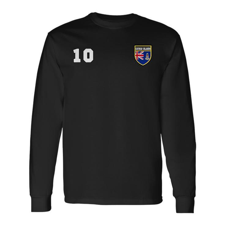 Cayman Islands Number 10 Soccer Flag Football Long Sleeve T-Shirt T-Shirt