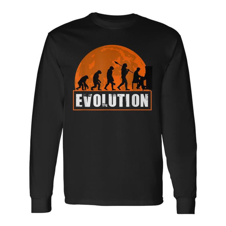 Celesta Player  Human Evolution Long Sleeve T-Shirt