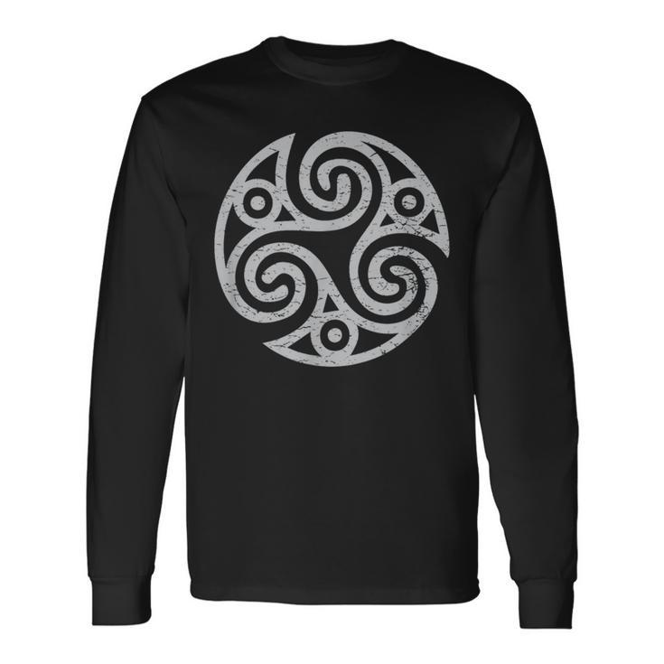 Celtic Triple Spiral Of Life Triskelion Triskele Long Sleeve T-Shirt