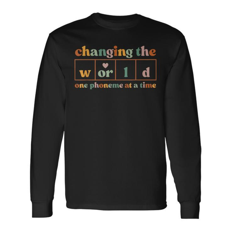 Changing The World One Phoneme At A Time Vintage Quotes Long Sleeve