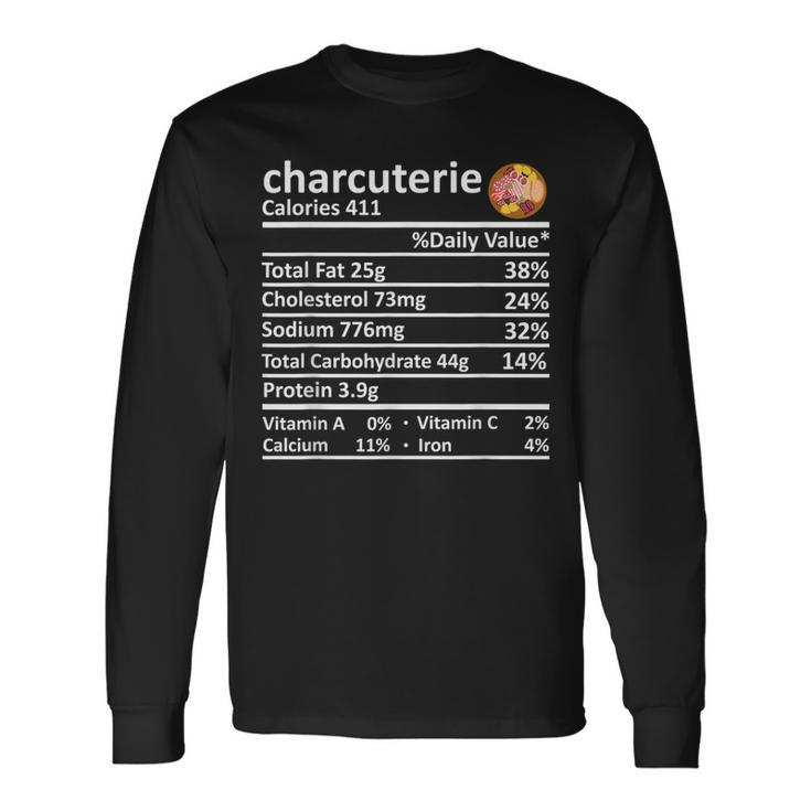 Charcuterie Nutrition Food Facts Thanksgiving Costume Xmas Long Sleeve T-Shirt