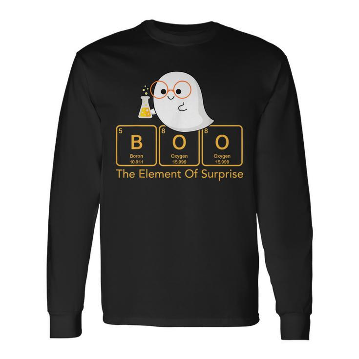 Chemistry Boo The Element Of Surprise Cute Chemist Halloween Long Sleeve T-Shirt