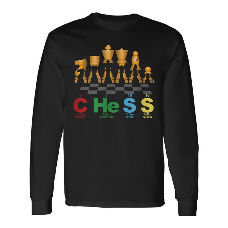 Chess Periodic Table Science Chessboard Long Sleeve T-Shirt