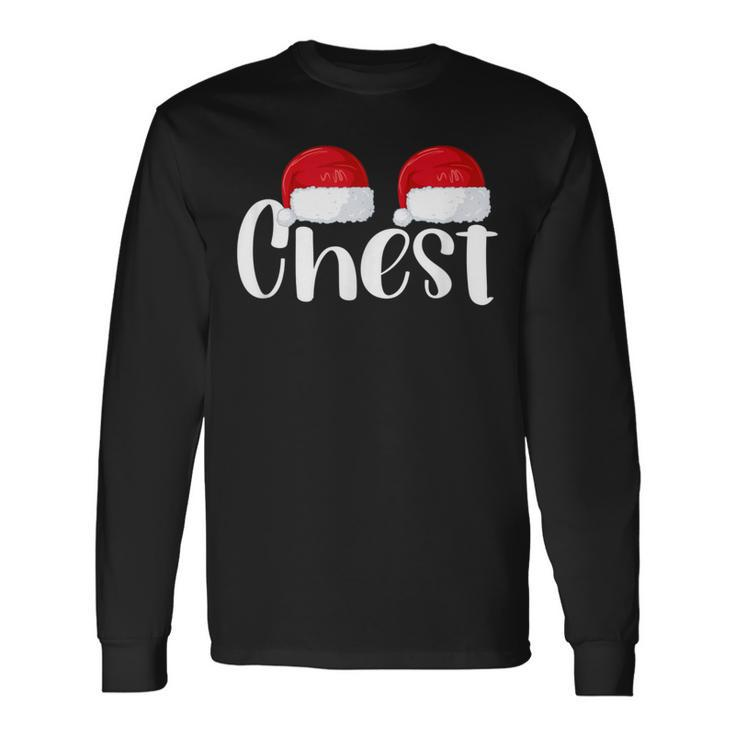 Chest Nuts Christmas Matching Couple Chestnuts Santa Hat Long Sleeve T-Shirt