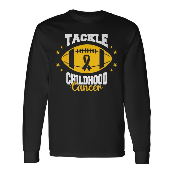Childhood Tackle Childhood Cancer Awareness Football Gold Long Sleeve T-Shirt
