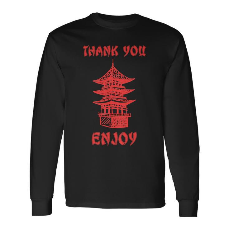 Chinese Takeout Food Thank You Box For Chef Asian Cuisine Long Sleeve T-Shirt