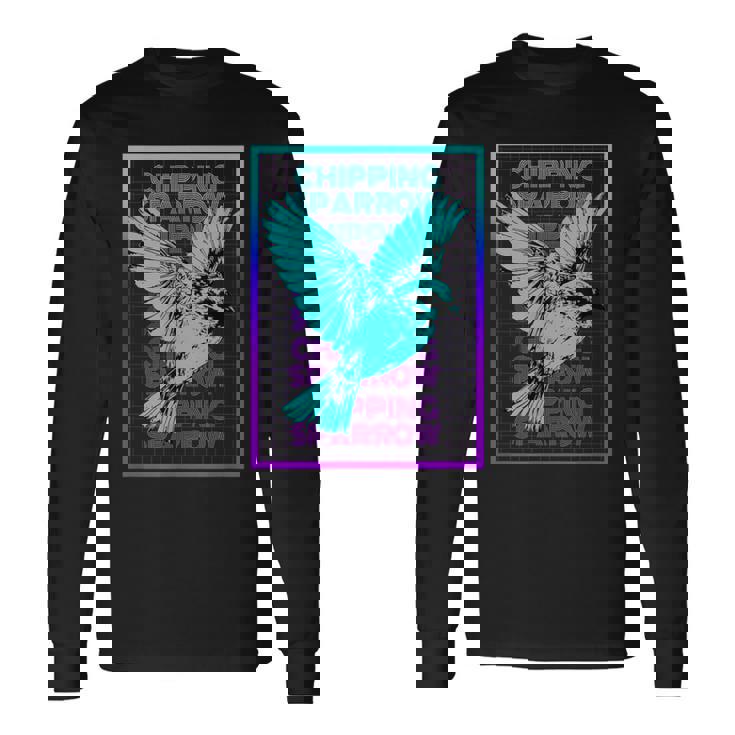 Chipping Sparrow Bird Vintage Retro Chipping Sparrow Long Sleeve T-Shirt