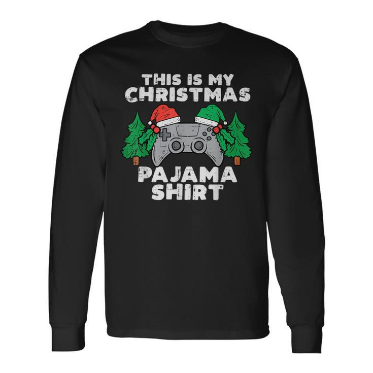 This Is My Christmas Pajama Video Games Boys Xmas Long Sleeve T-Shirt