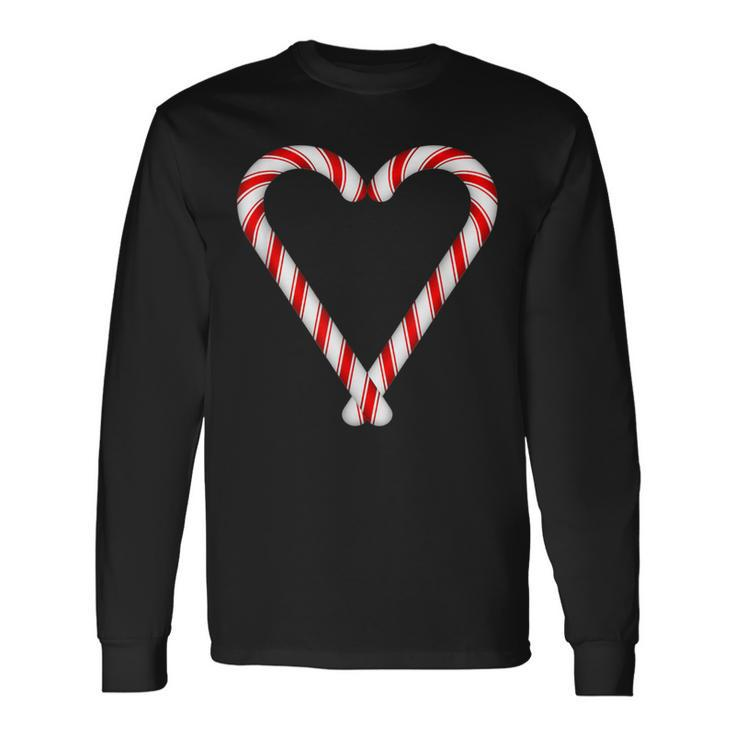 Christmas Sweets Candy Canes Heart Long Sleeve T-Shirt