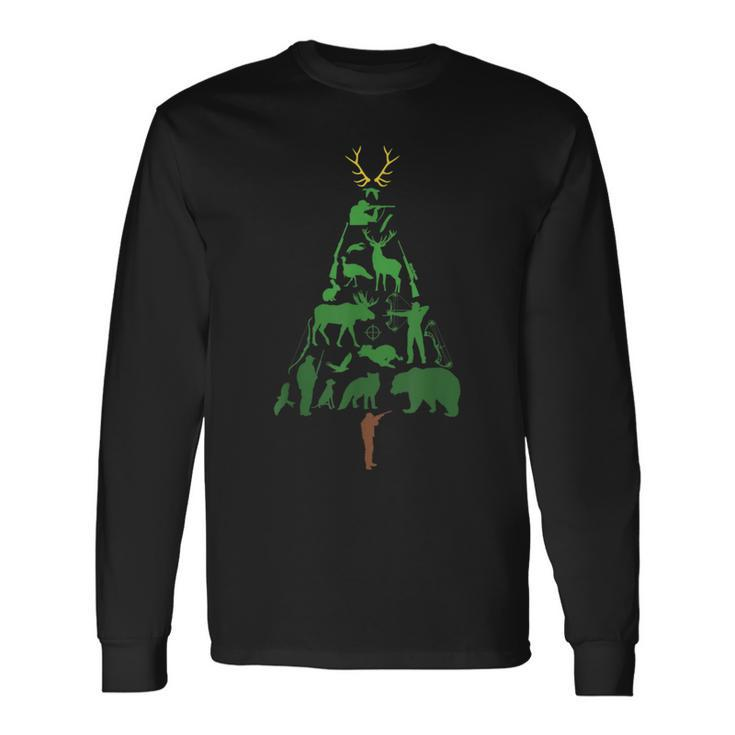 Christmas Tree Hunter Hunting Xmas Long Sleeve T-Shirt